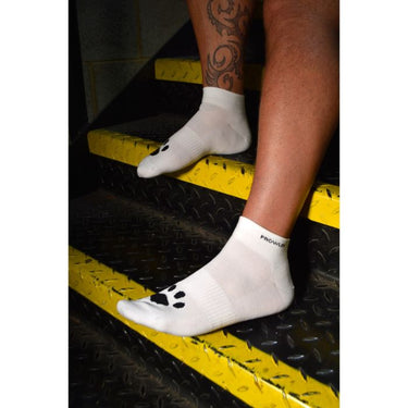 Prowler RED ankle socks with bold detailing, showing versatility in fashion choices while ensuring comfort.